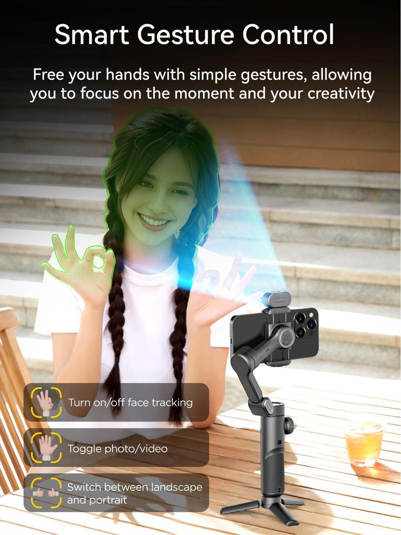 AOCHUAN Gimbal Stabilizer for Smartphone with AI Tracking Sensor, Gimbal with Focus Wheel for Phone/Android, Phone Stabilizer with 7.0 Anti-Shake for Video Recording-Smart XE AI - Image 4